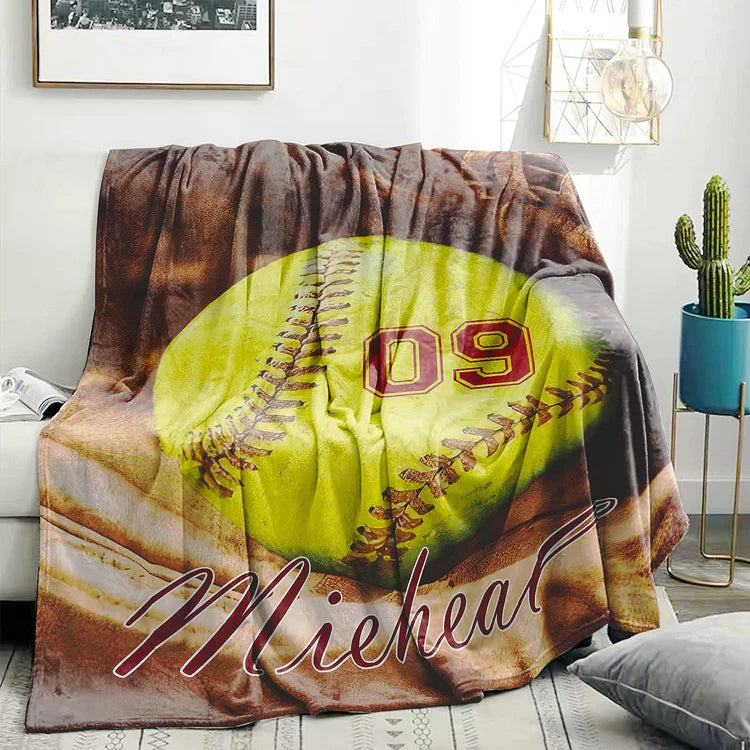 Softball best sale blankets personalized