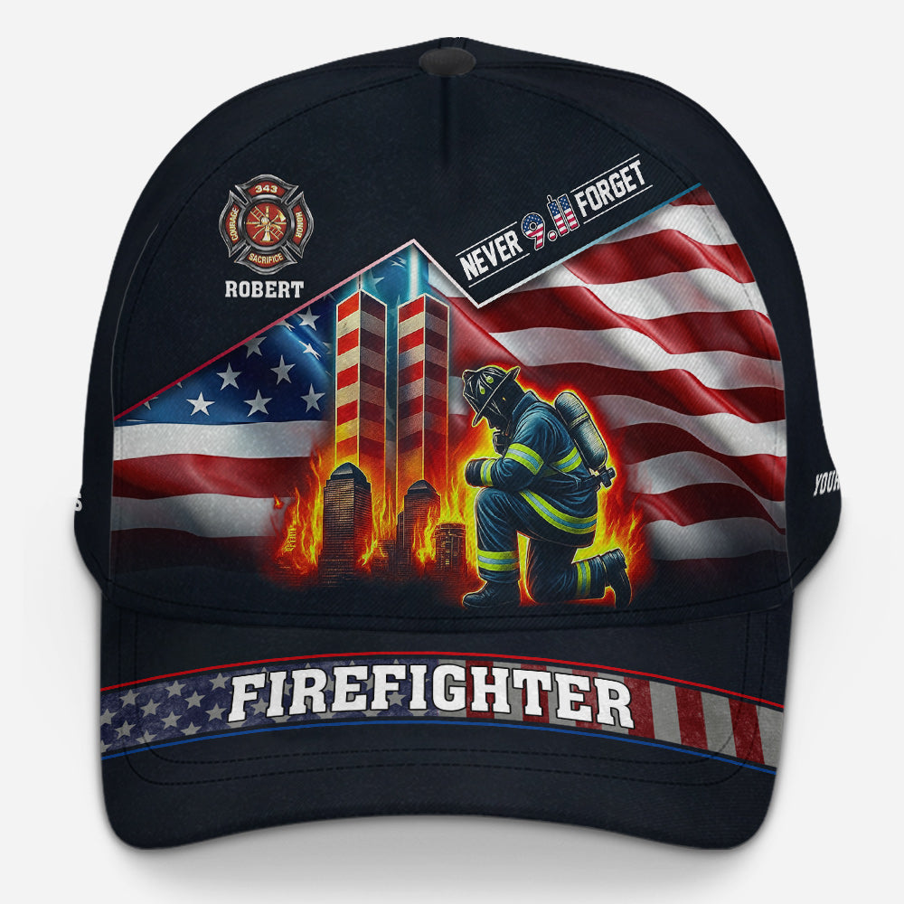9.11 Never Forget Classic Cap, Personalized All Over Print Classic Cap For Firefighter T1807 Do99