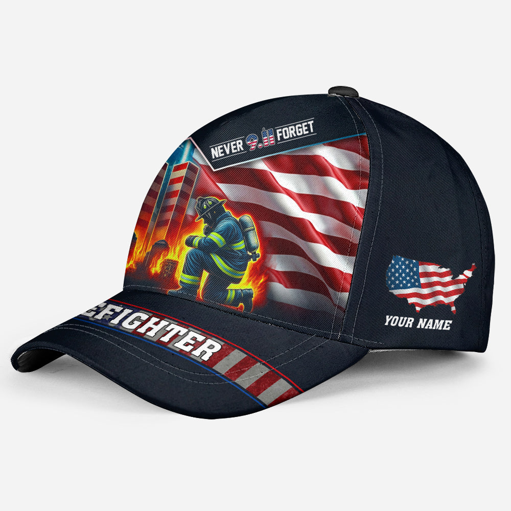 9.11 Never Forget Classic Cap, Personalized All Over Print Classic Cap For Firefighter T1807 Do99