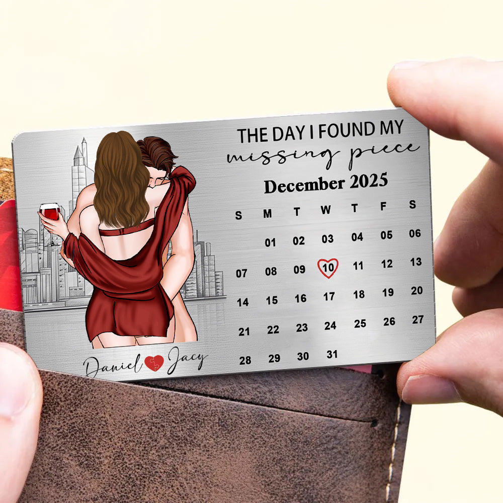 The Day I Found My Missing Piece – Personalized Card Custom Christmas Gift for Girlfriend, Couple, Valentine’s Day, Anniversary NA02 Li29