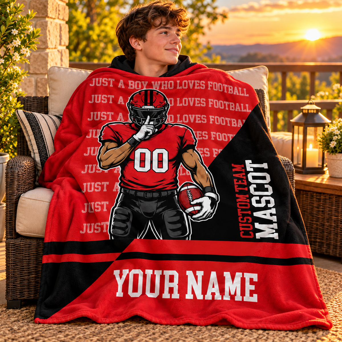 Custom Just A Boy Who Loves  Football Blanket, Gift For Football Players L0411 Tm01 KL07