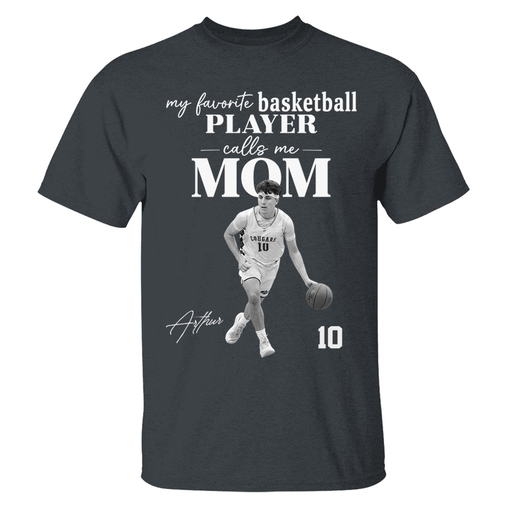 Personalized My Favorite Basketball Player Calls me Mom Washed Tee Retro Bootleg Shirt For Basketball Players T24