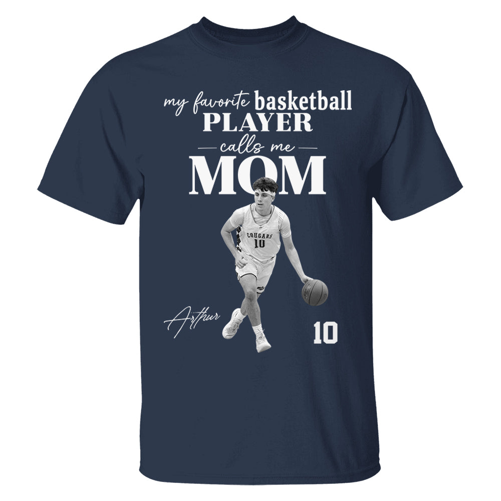 Personalized My Favorite Basketball Player Calls me Mom Washed Tee Retro Bootleg Shirt For Basketball Players T24