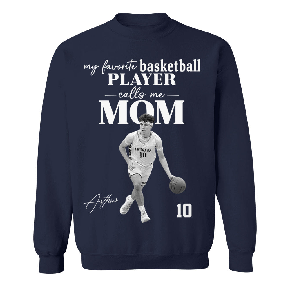 Personalized My Favorite Basketball Player Calls me Mom Washed Tee Retro Bootleg Shirt For Basketball Players T24