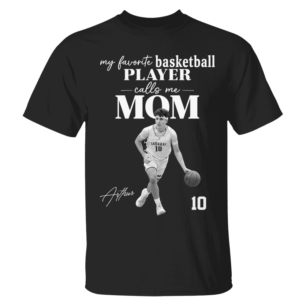 Personalized My Favorite Basketball Player Calls me Mom Washed Tee Retro Bootleg Shirt For Basketball Players T24