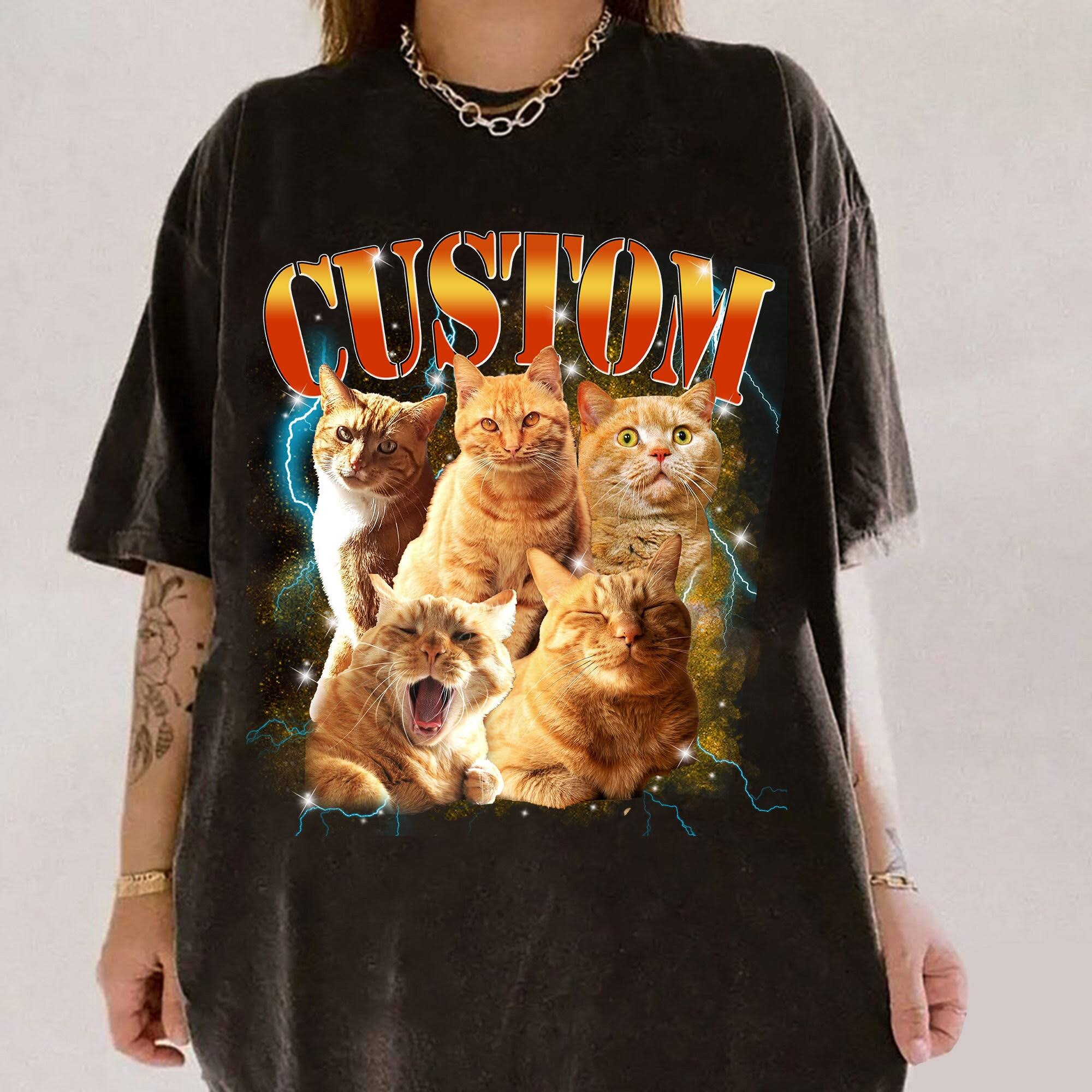 Custom Vintage Pet Shirt Pet Photo Name Custom Dog Shirt Personalized Dog Shirt Custom Dog T Shirts for Humans Custom Cat Shirt 90's Tee