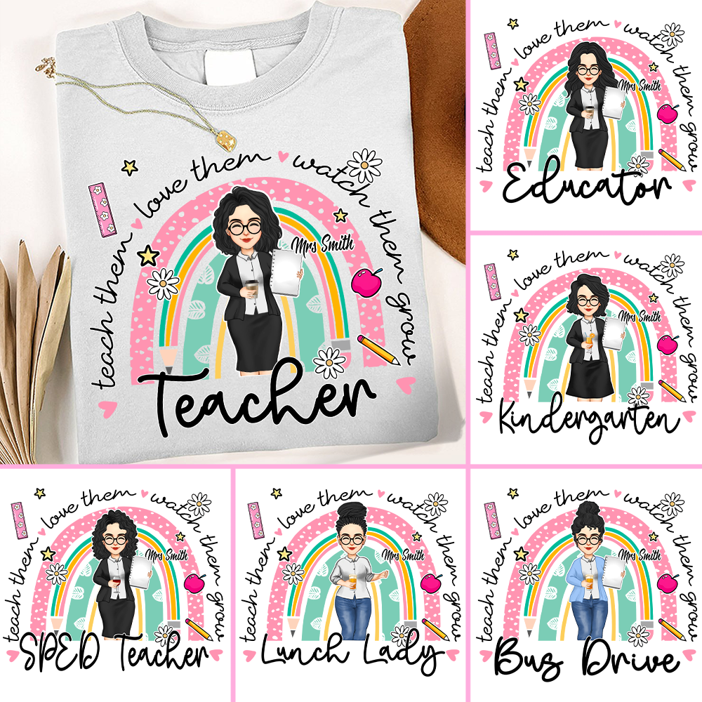Teacher Love Inspire - Back To School Personalized Shirt - Custom Job Titles NA04 Dng11