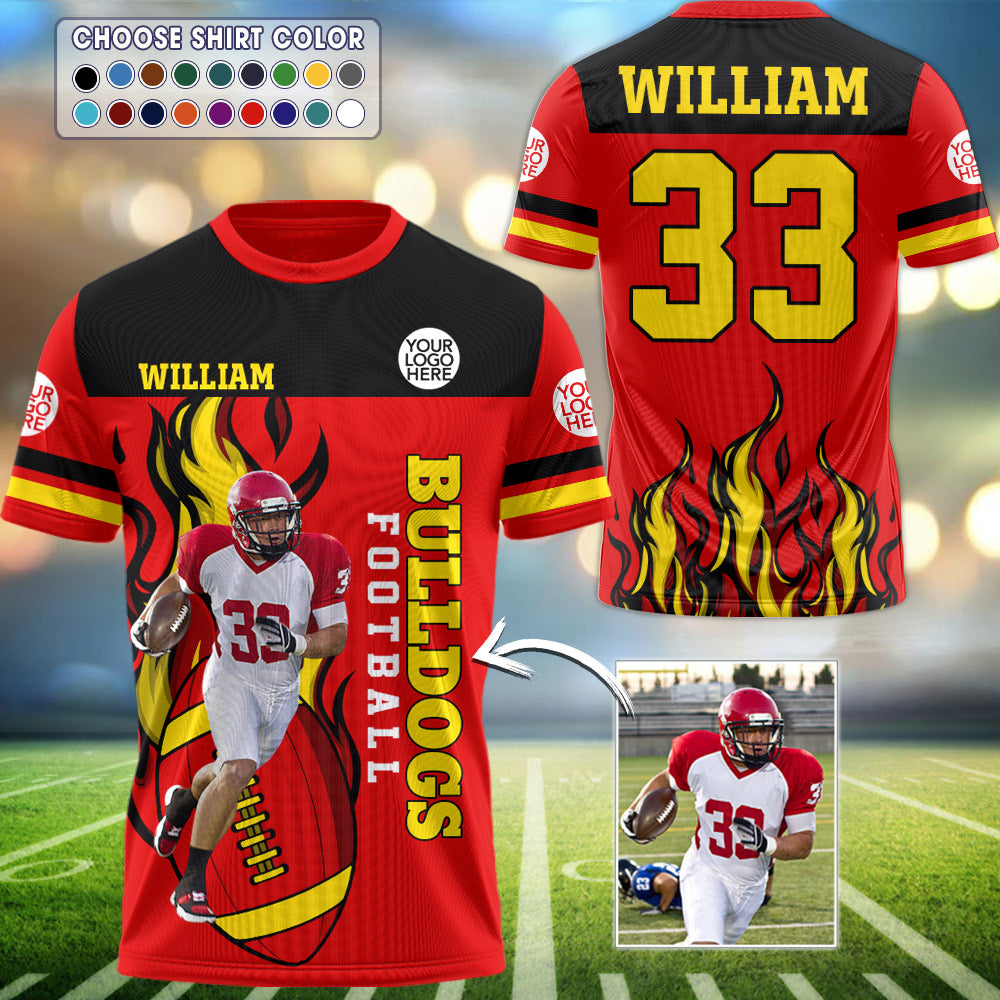 Custom Photo Football Personalized All Over Print Shirt Gift For Football Lovers Football Family Game Day Tu24 Li29