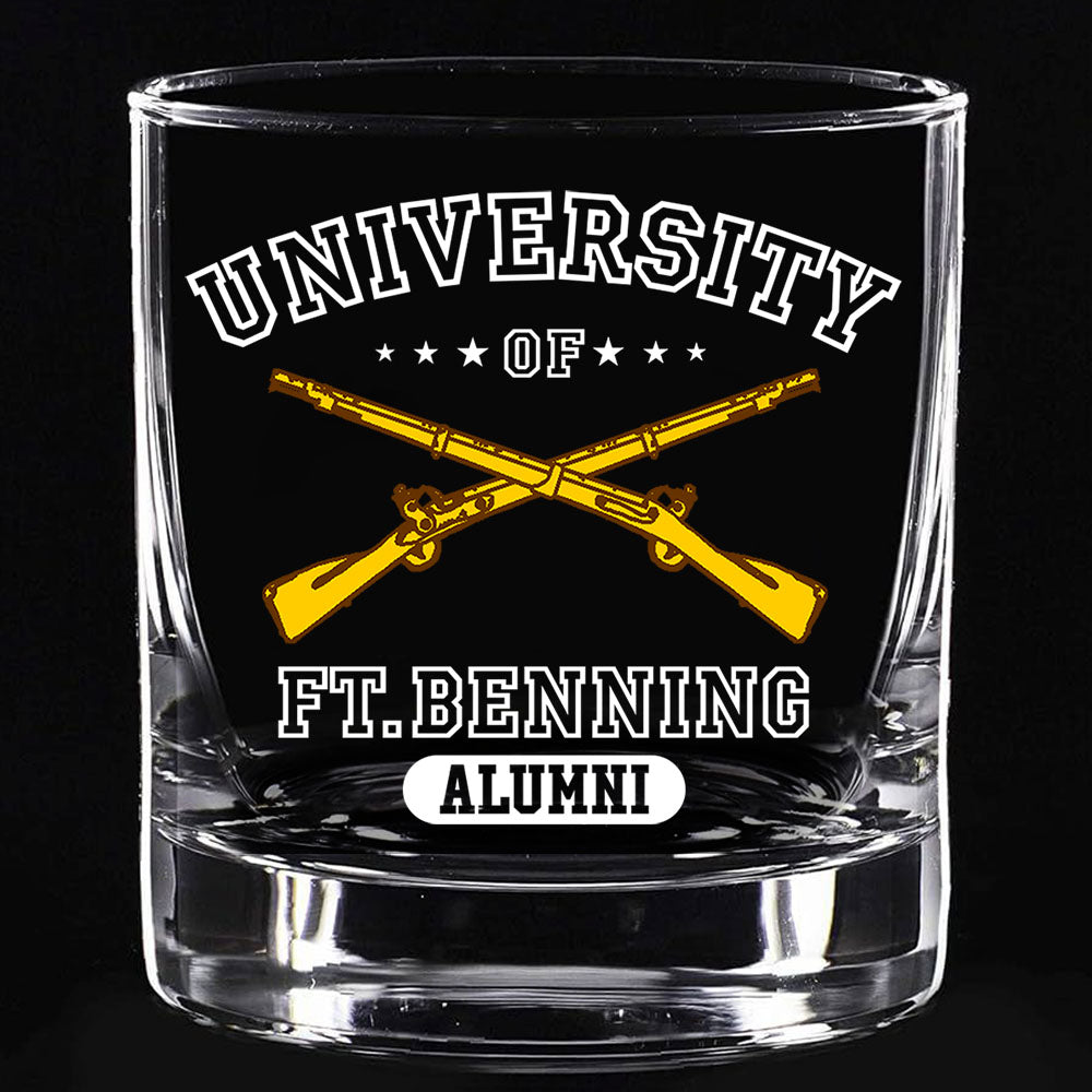 University Of Military Base Alumni Custom Whiskey Glasses Gift For Veteran Dad Grandpa H2511