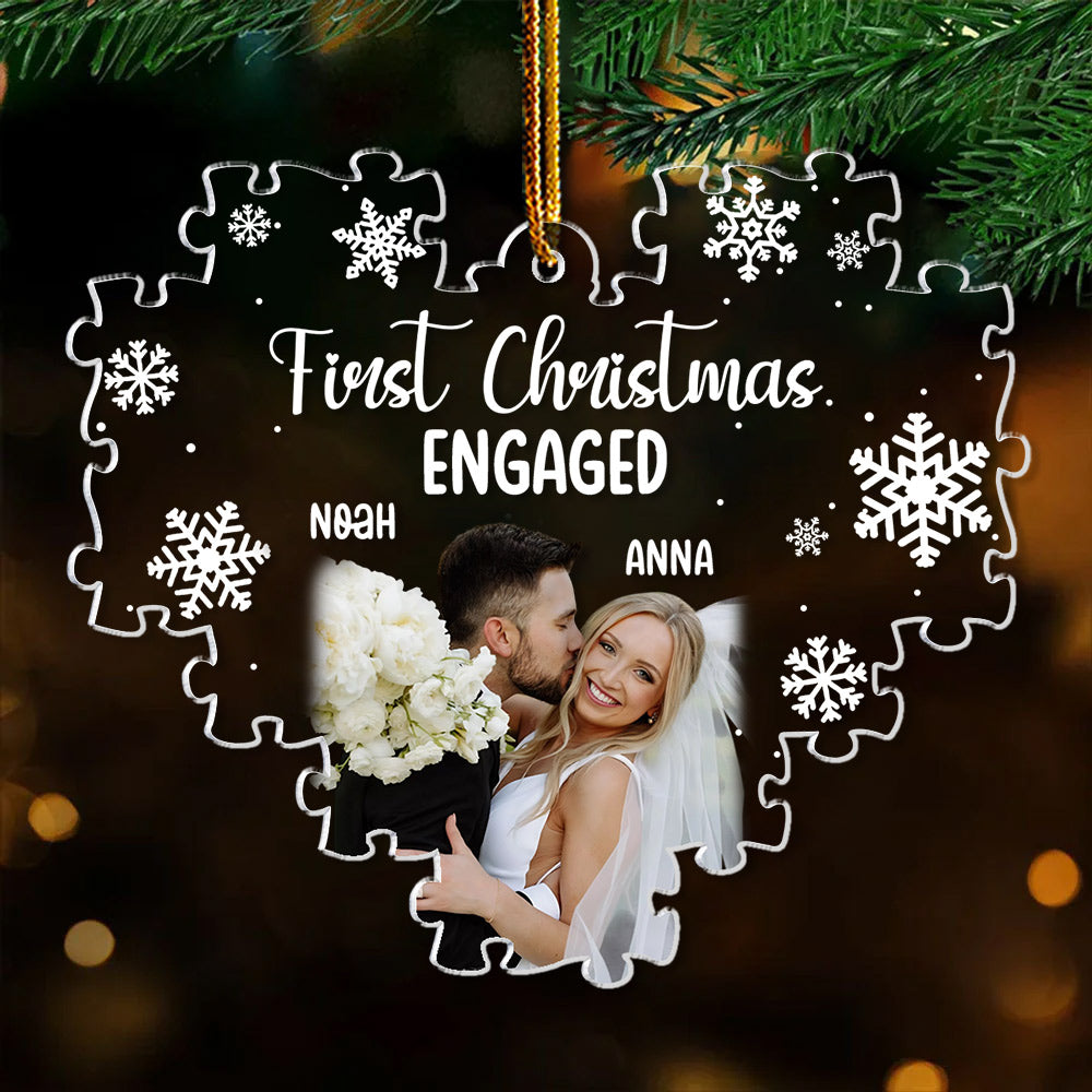 First Christmas Couple Photo - Personalized Custom Acrylic Ornament T1807 Li29