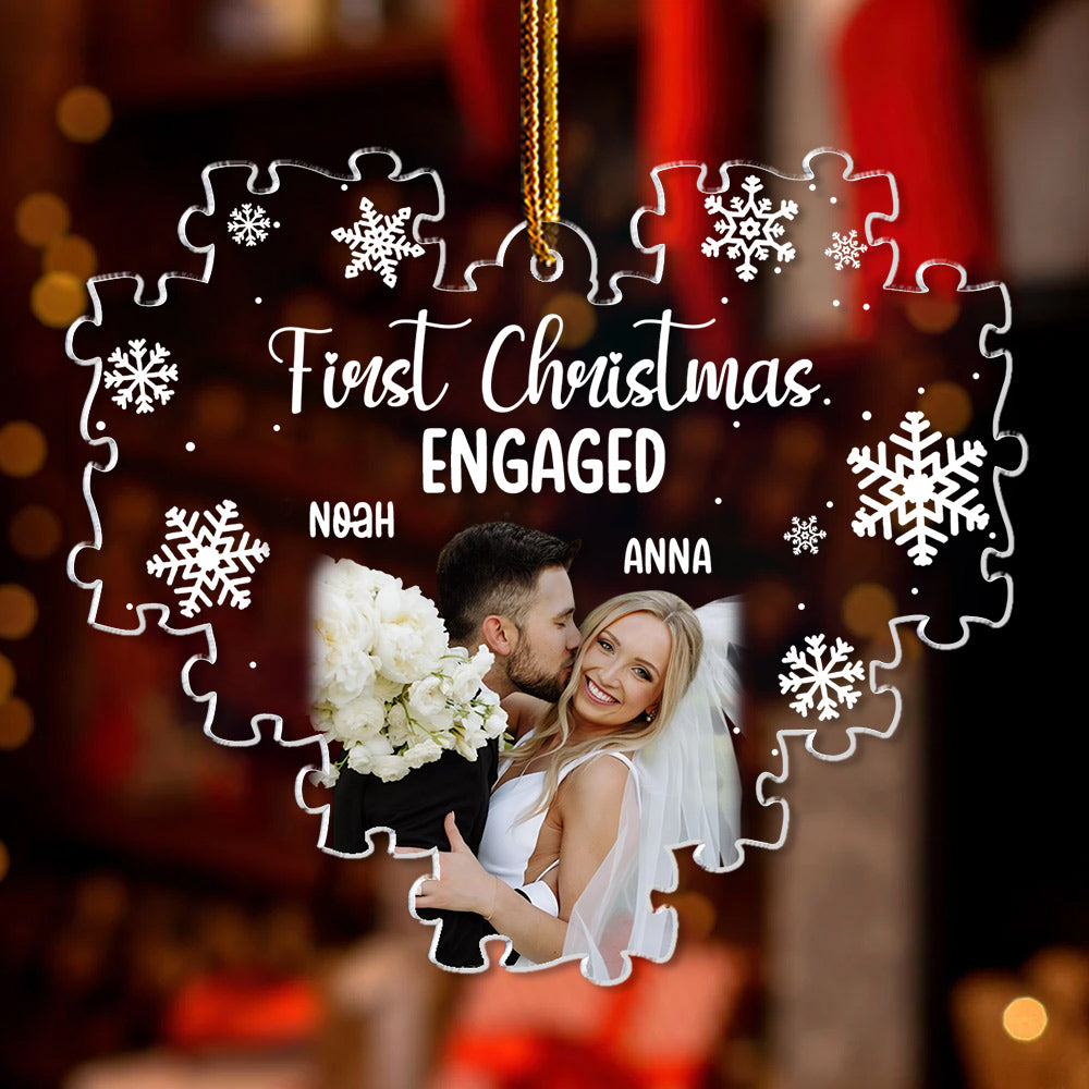 First Christmas Couple Photo - Personalized Custom Acrylic Ornament T1807 Li29