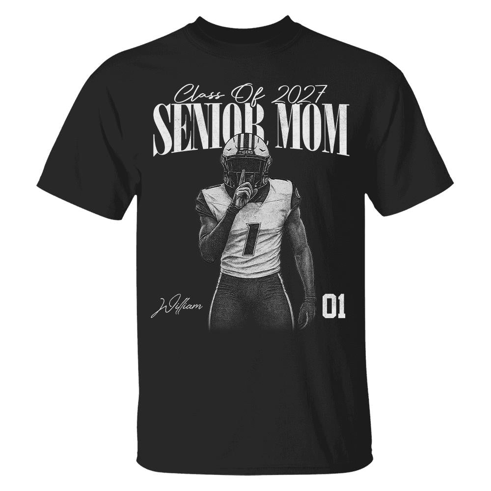 Personalized Senior Mom Shirt, Custom Sports Mom Gameday Shirt Proud Family Gift T1807 Hv01