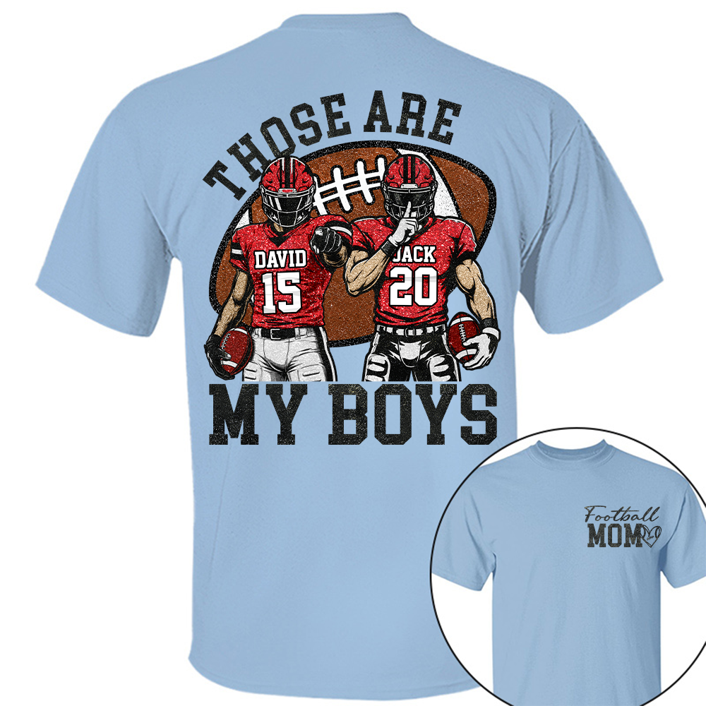 Personalized Football Mom Shirt, Those Are My Boy Sweatshirt, Football Kids Game Day Tee, Retro Cheer Mom Tee Vr2 Na02 Hv01