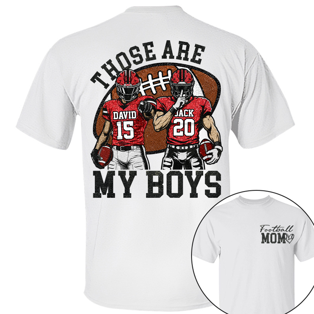 Personalized Football Mom Shirt, Those Are My Boy Sweatshirt, Football Kids Game Day Tee, Retro Cheer Mom Tee Vr2 Na02 Hv01