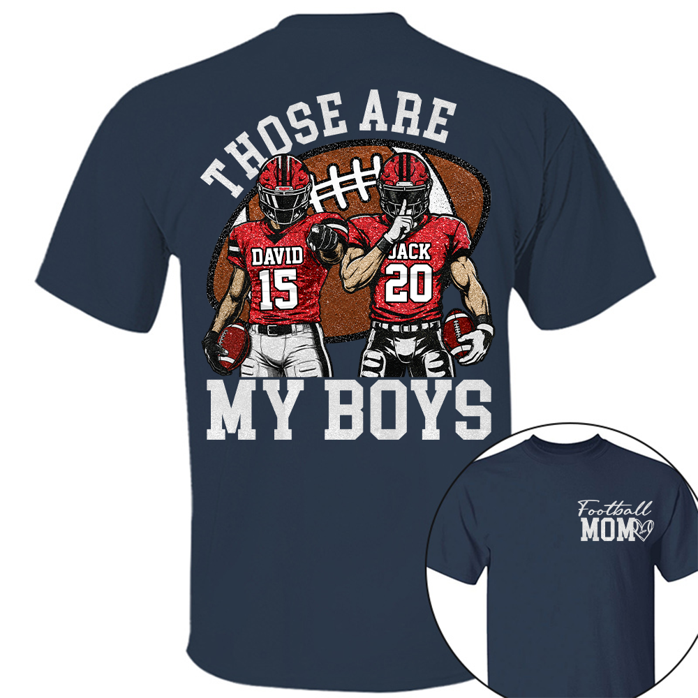 Personalized Football Mom Shirt, Those Are My Boy Sweatshirt, Football Kids Game Day Tee, Retro Cheer Mom Tee Vr2 Na02 Hv01