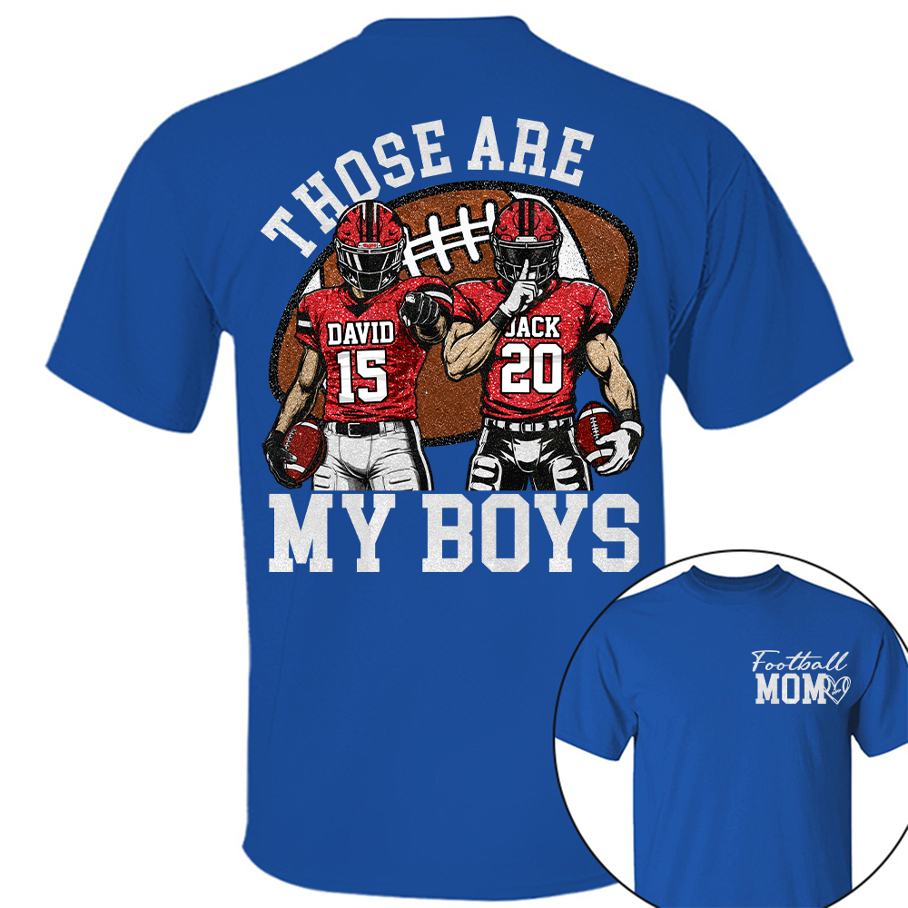 Personalized Football Mom Shirt, Those Are My Boy Sweatshirt, Football Kids Game Day Tee, Retro Cheer Mom Tee Vr2 Na02 Hv01