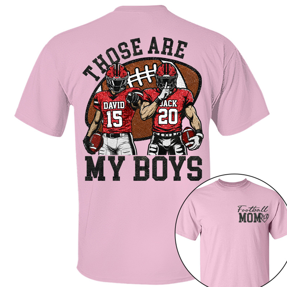 Personalized Football Mom Shirt, Those Are My Boy Sweatshirt, Football Kids Game Day Tee, Retro Cheer Mom Tee Vr2 Na02 Hv01