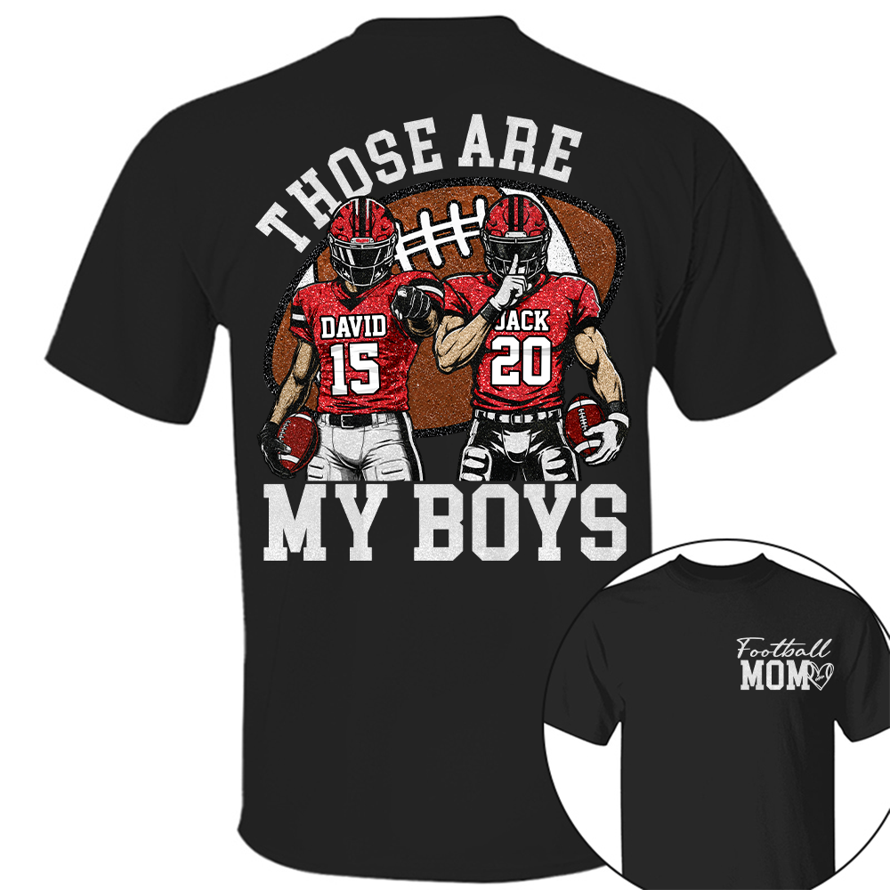 Personalized Football Mom Shirt, Those Are My Boy Sweatshirt, Football Kids Game Day Tee, Retro Cheer Mom Tee Vr2 Na02 Hv01