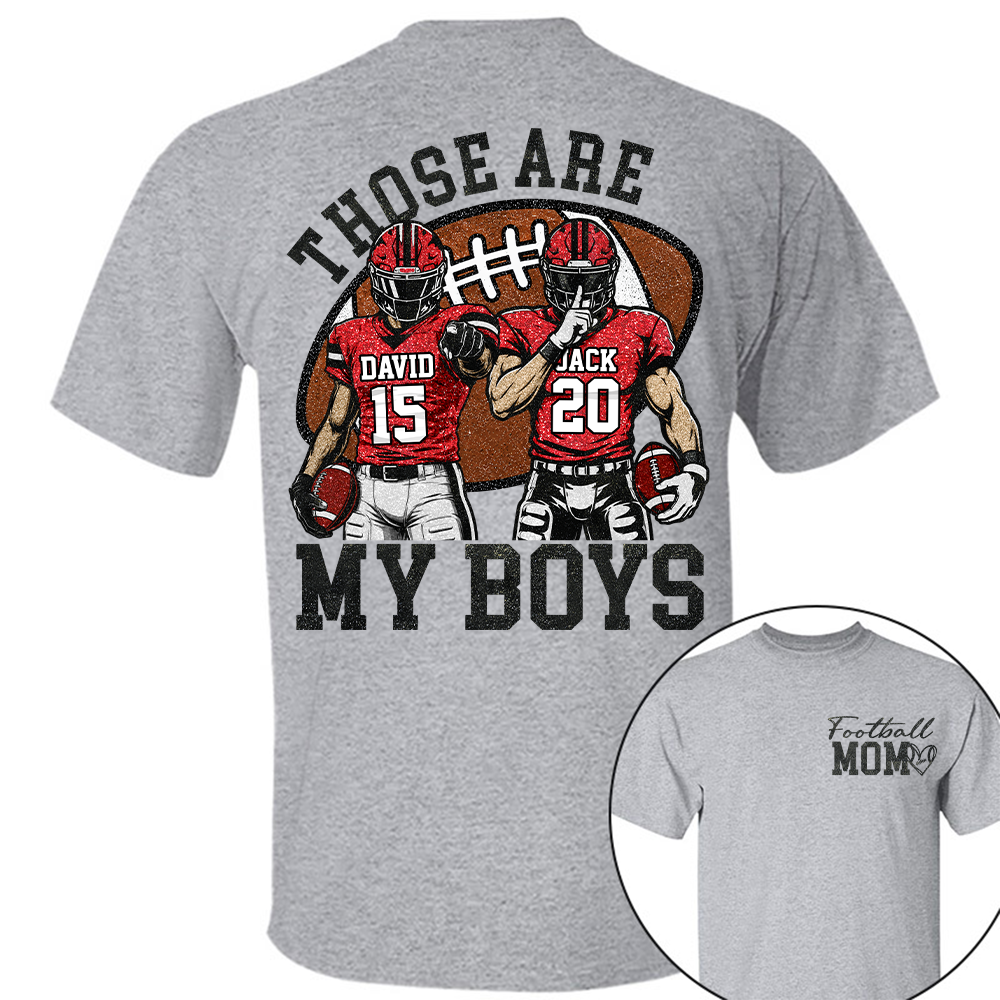 Personalized Football Mom Shirt, Those Are My Boy Sweatshirt, Football Kids Game Day Tee, Retro Cheer Mom Tee Vr2 Na02 Hv01