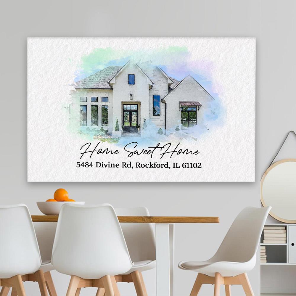 Watercolor Sketch of Your Home | Personalized Digital House Artwork. Custom Thoughtful Housewarming Gift, Unique Poster Wall Art Nh00