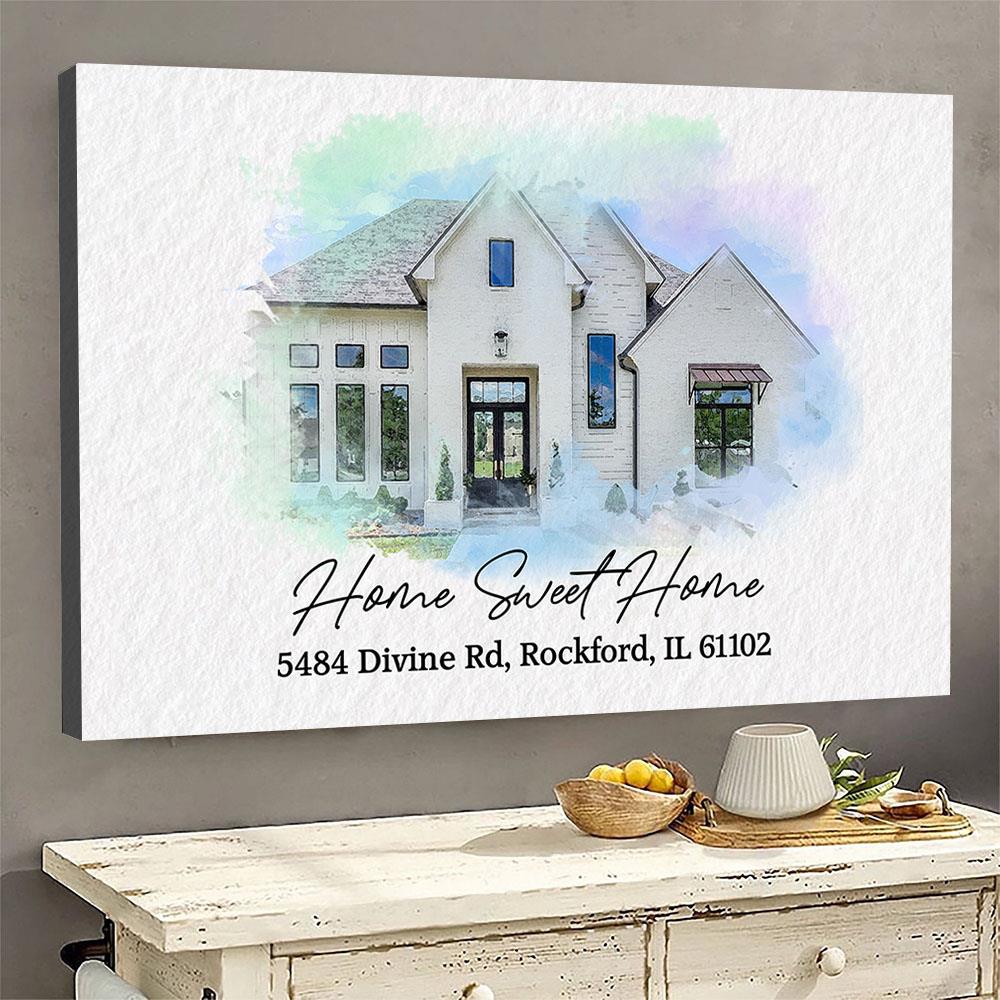 Watercolor Sketch of Your Home | Personalized Digital House Artwork. Custom Thoughtful Housewarming Gift, Unique Poster Wall Art Nh00