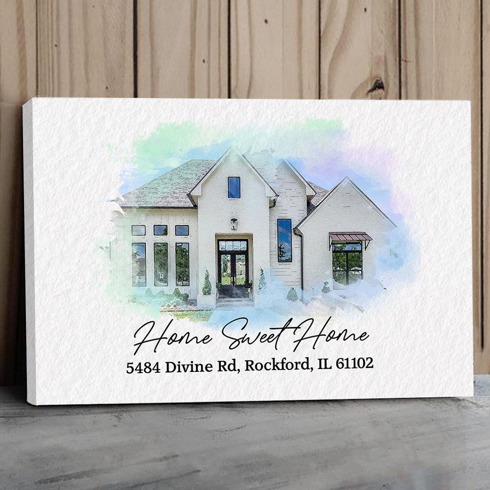 Watercolor Sketch of Your Home | Personalized Digital House Artwork. Custom Thoughtful Housewarming Gift, Unique Poster Wall Art Nh00