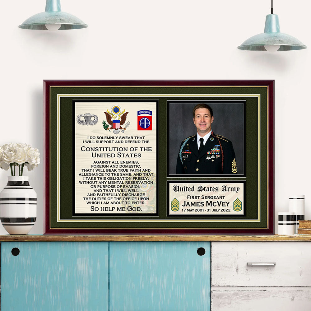 Personalized Canvas And Poster Oath of Enlistment Custom Gift For Veterans K1702