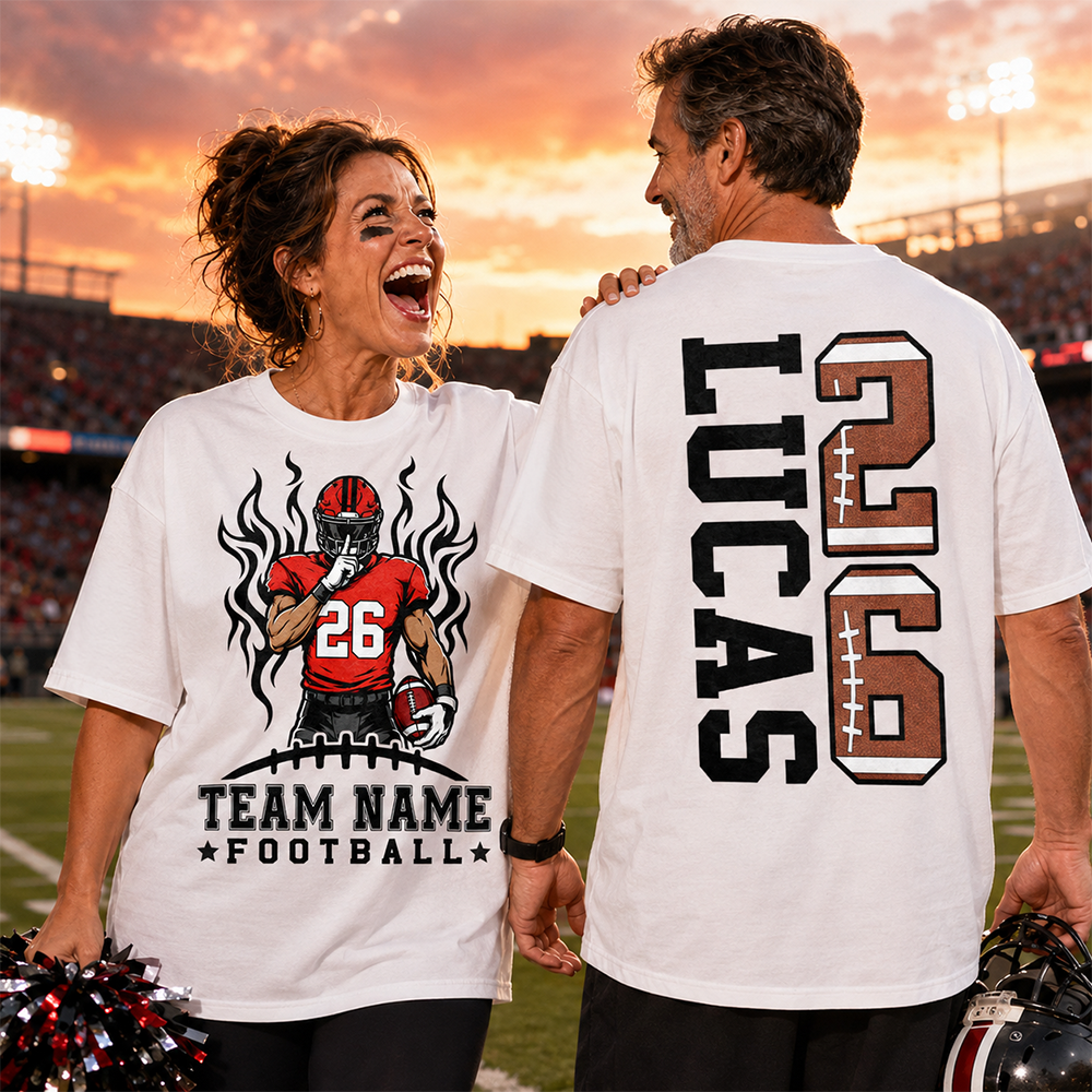 Personalized Team Football Shirt With Kids Name & Number Fall Football Season Shirt L0411 Hv01