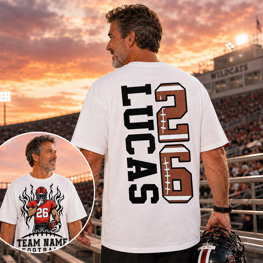 Personalized Team Football Shirt With Kids Name & Number Fall Football Season Shirt L0411 Hv01