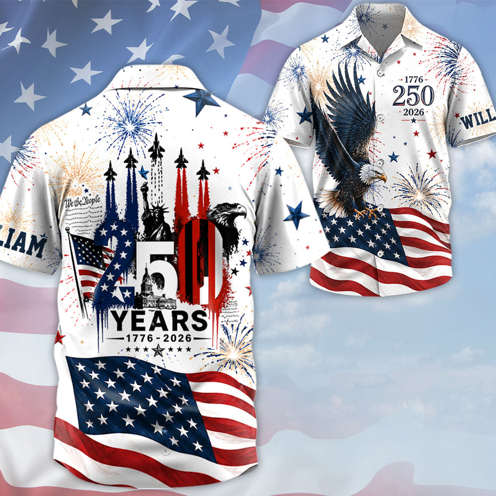 Personalized 250th Anniversary America 1776–2026 Shirt - 4th of July Independence Day Patriotic Na02 T24