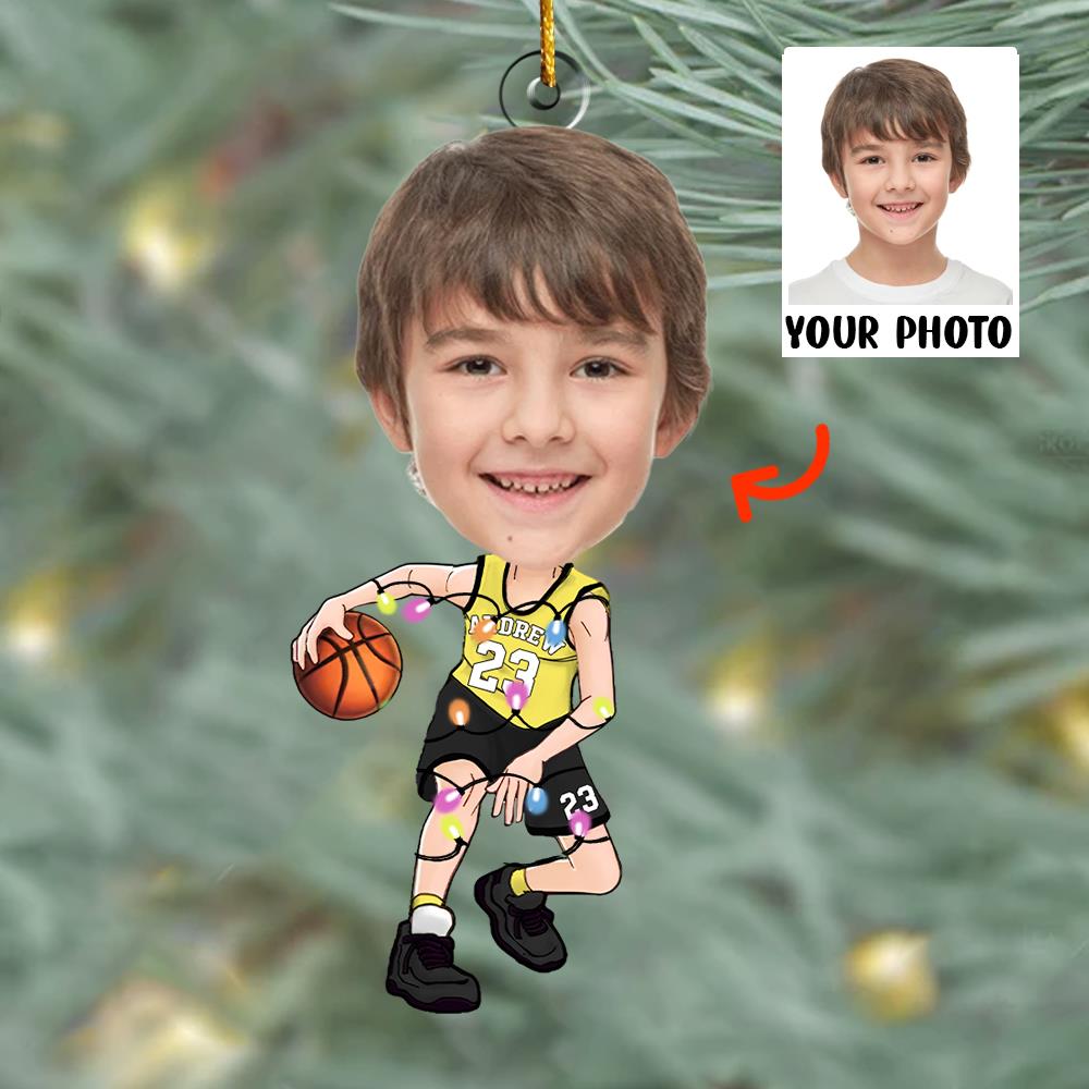Custom Face Photo Basketball Players - Personalized Acrylic Photo Ornament Nh00