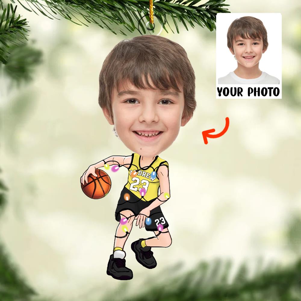 Custom Face Photo Basketball Players - Personalized Acrylic Photo Ornament Nh00