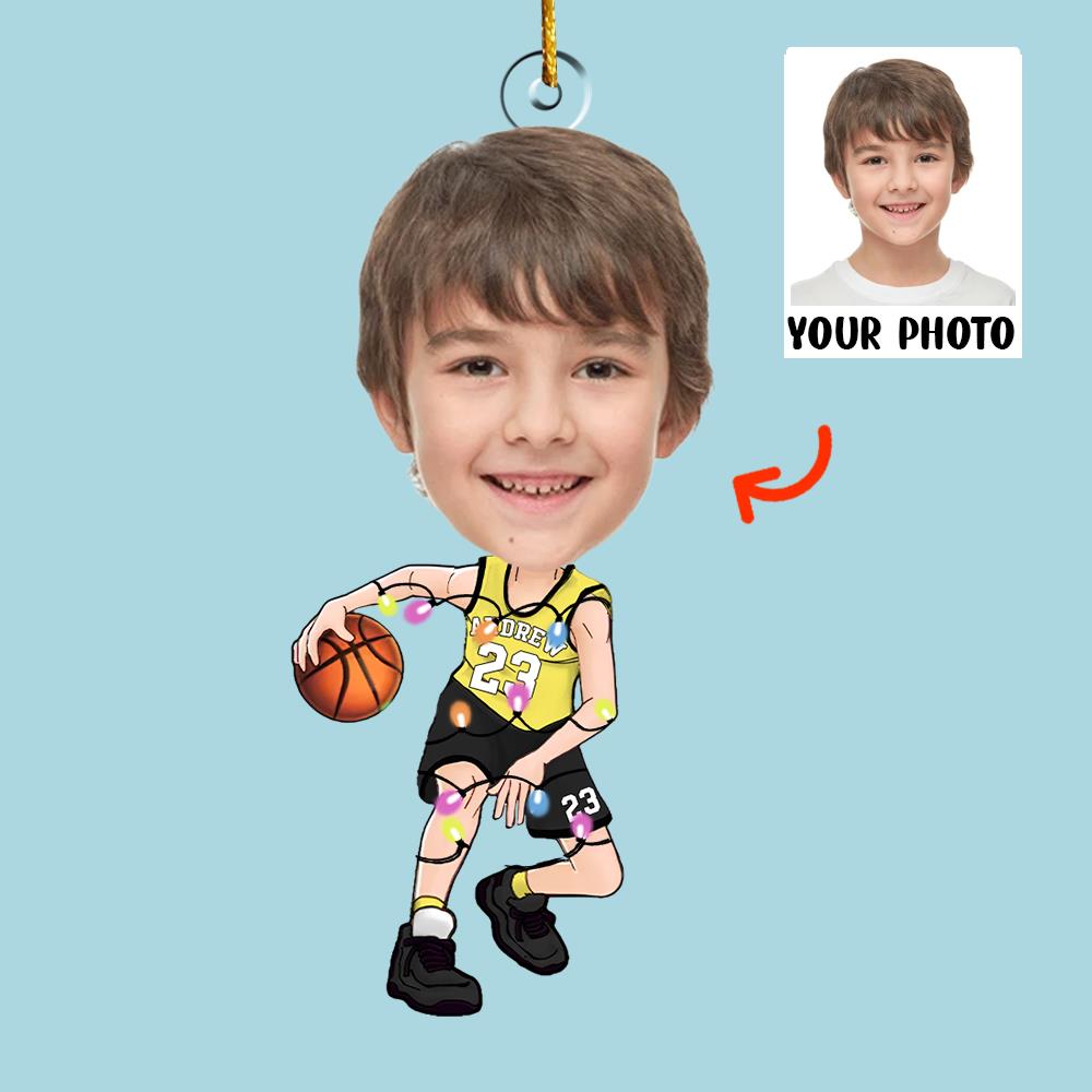 Custom Face Photo Basketball Players - Personalized Acrylic Photo Ornament Nh00