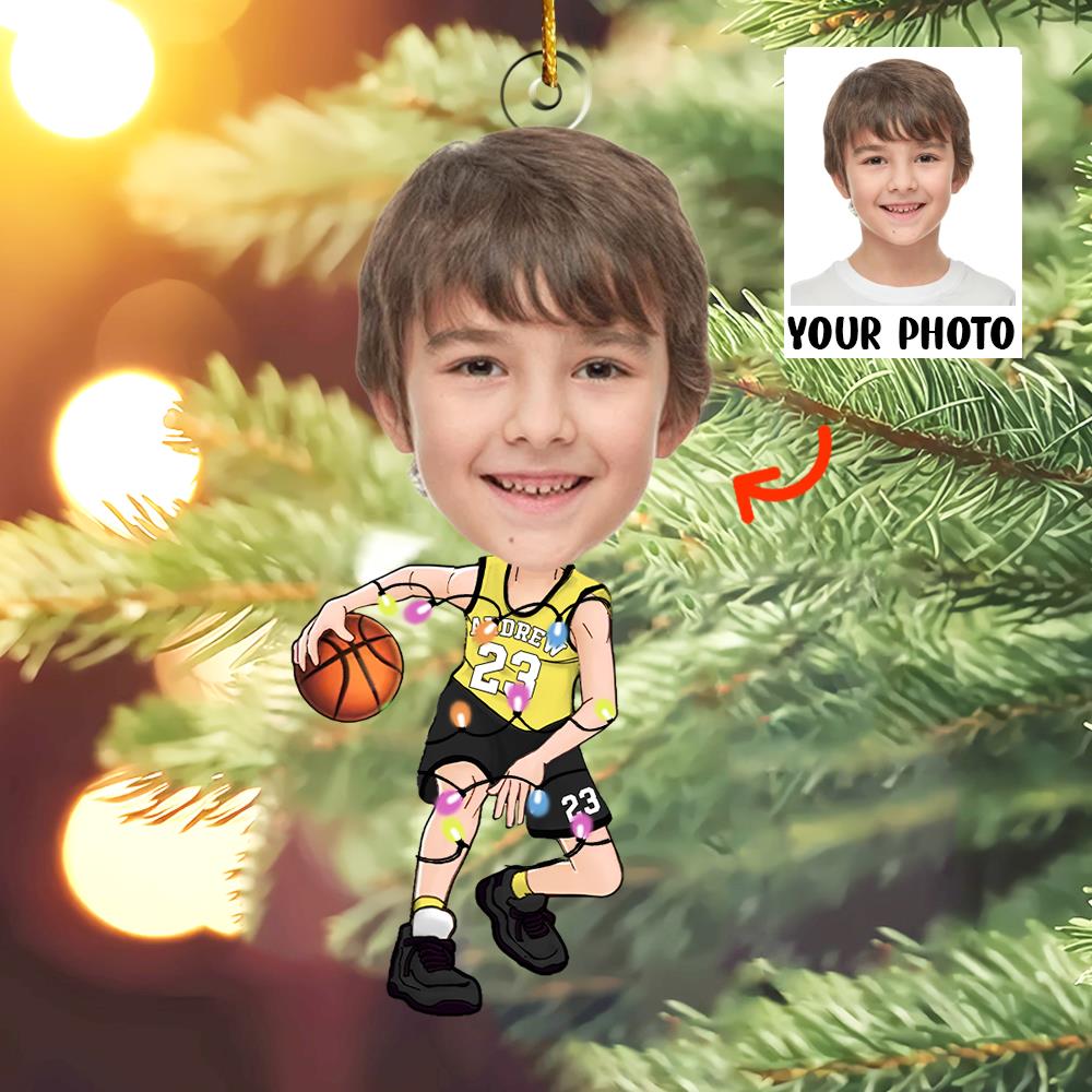 Custom Face Photo Basketball Players - Personalized Acrylic Photo Ornament Nh00