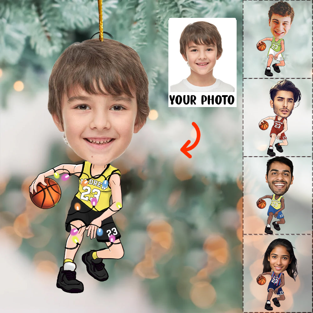 Custom Face Photo Basketball Players - Personalized Acrylic Photo Ornament Nh00