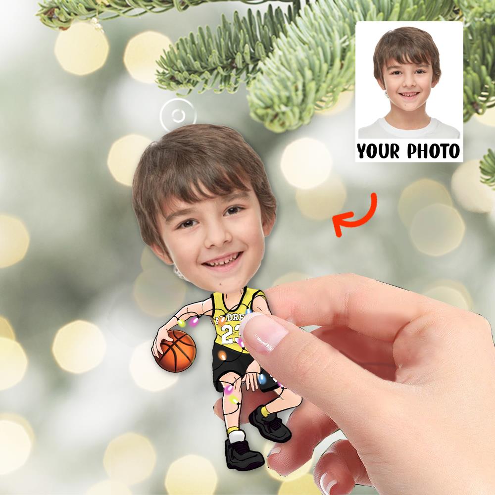 Custom Face Photo Basketball Players - Personalized Acrylic Photo Ornament Nh00