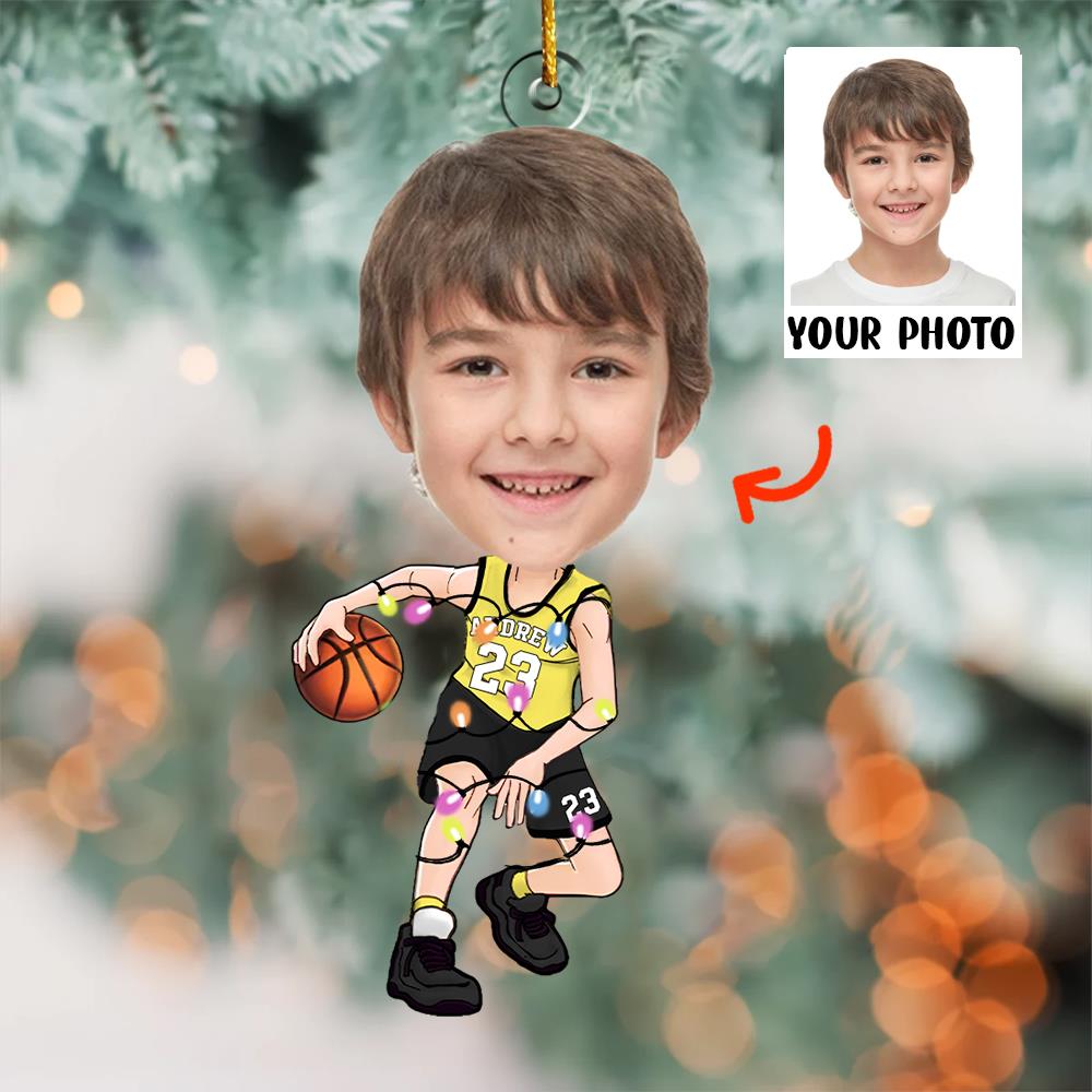 Custom Face Photo Basketball Players - Personalized Acrylic Photo Ornament Nh00