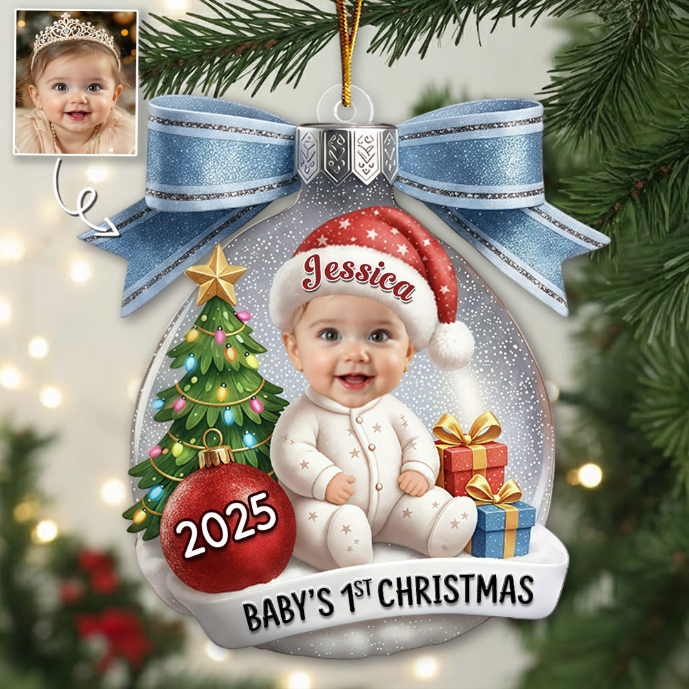 Baby’s First Christmas Ball Ornament, Personalized Newborn Gift T1807 Li29
