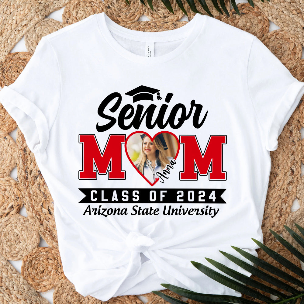 Senior Mom Of A Graduation Shirt, Custom Photo Graduation Mom Shirt, Class Of 2024 T-Shirt, Class Of 2024 Shirt For Graduation M2204