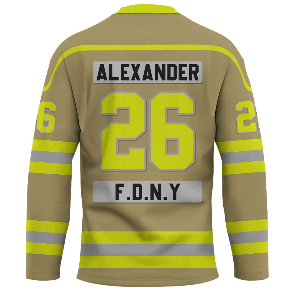 Custom Firefighter Hockey Jersey Number Department Can Be Changed Gift For Firefighter K1702 Trhn
