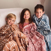 Custom Solid Color & Font Personalized Toddler Blanket