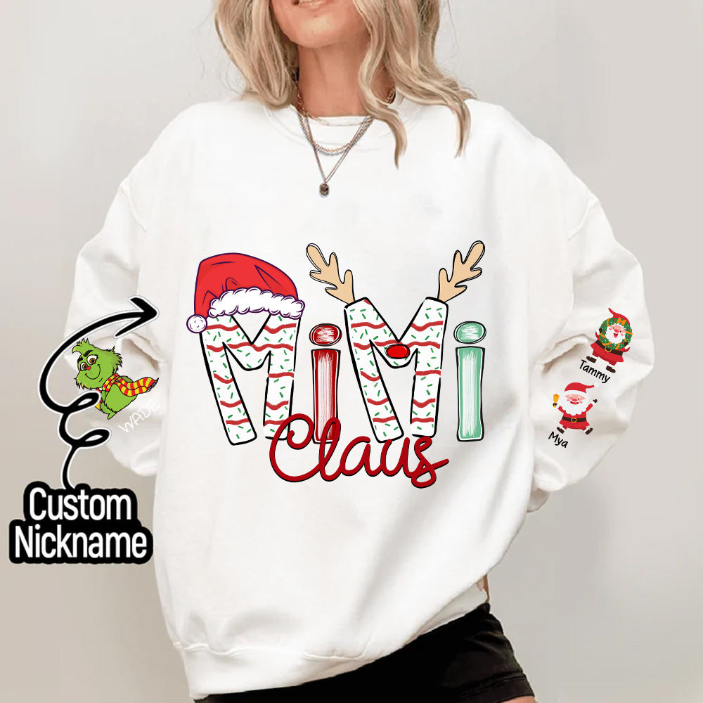 Gigi Claus Custom Sweatshirt - Best Family Christmas Gift for Grandma Gigi Nana NA04 Tu20