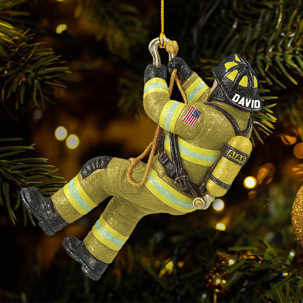 Personalized Firefighter Christmas Ornament - Custom Fireman Gift Pt99