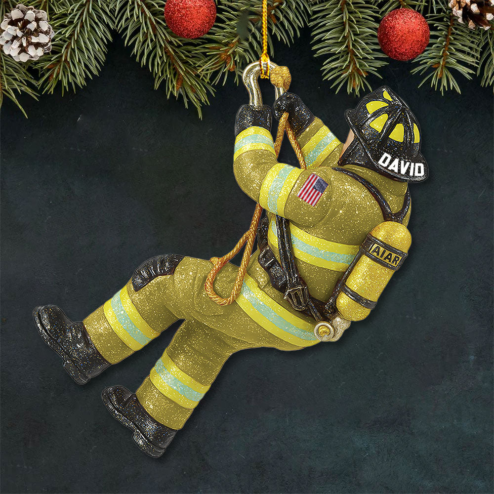 Personalized Firefighter Christmas Ornament - Custom Fireman Gift Pt99