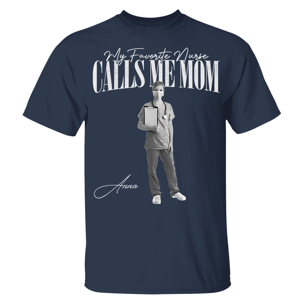 My Favorite Nurse Calls Me Mom Washed Tee Retro Bootleg Shirt For Nurse Family A2110