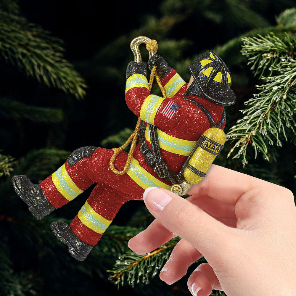 Personalized Firefighter Christmas Ornament - Custom Fireman Gift Pt99