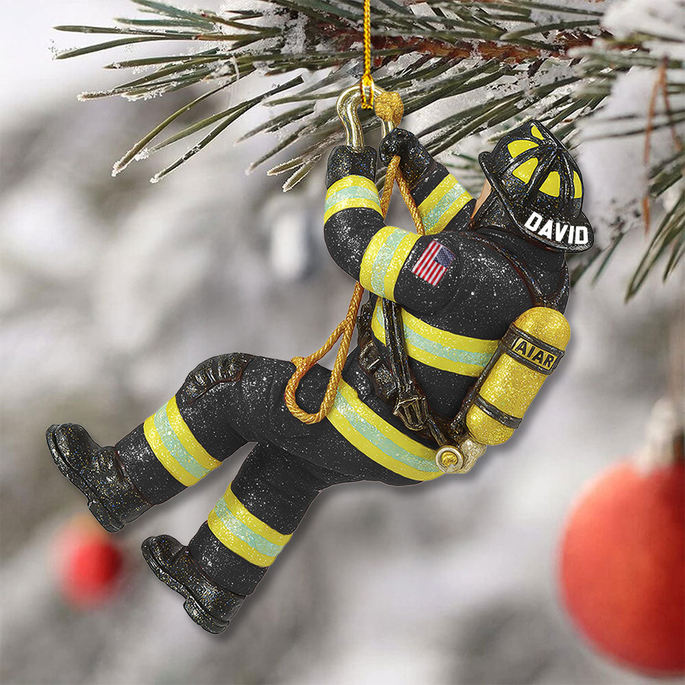Personalized Firefighter Christmas Ornament - Custom Fireman Gift Pt99