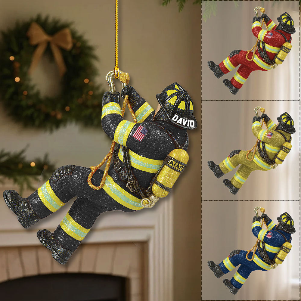 Personalized Firefighter Christmas Ornament - Custom Fireman Gift Pt99