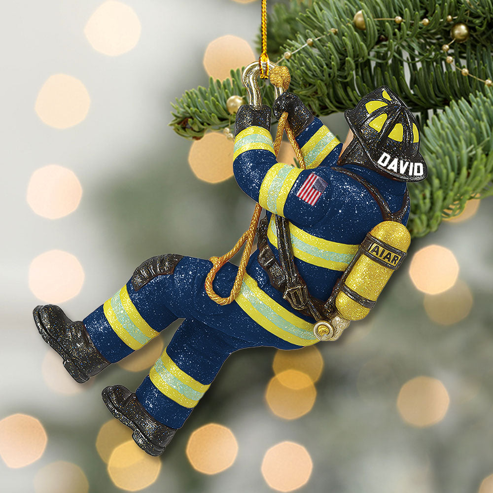 Personalized Firefighter Christmas Ornament - Custom Fireman Gift Pt99