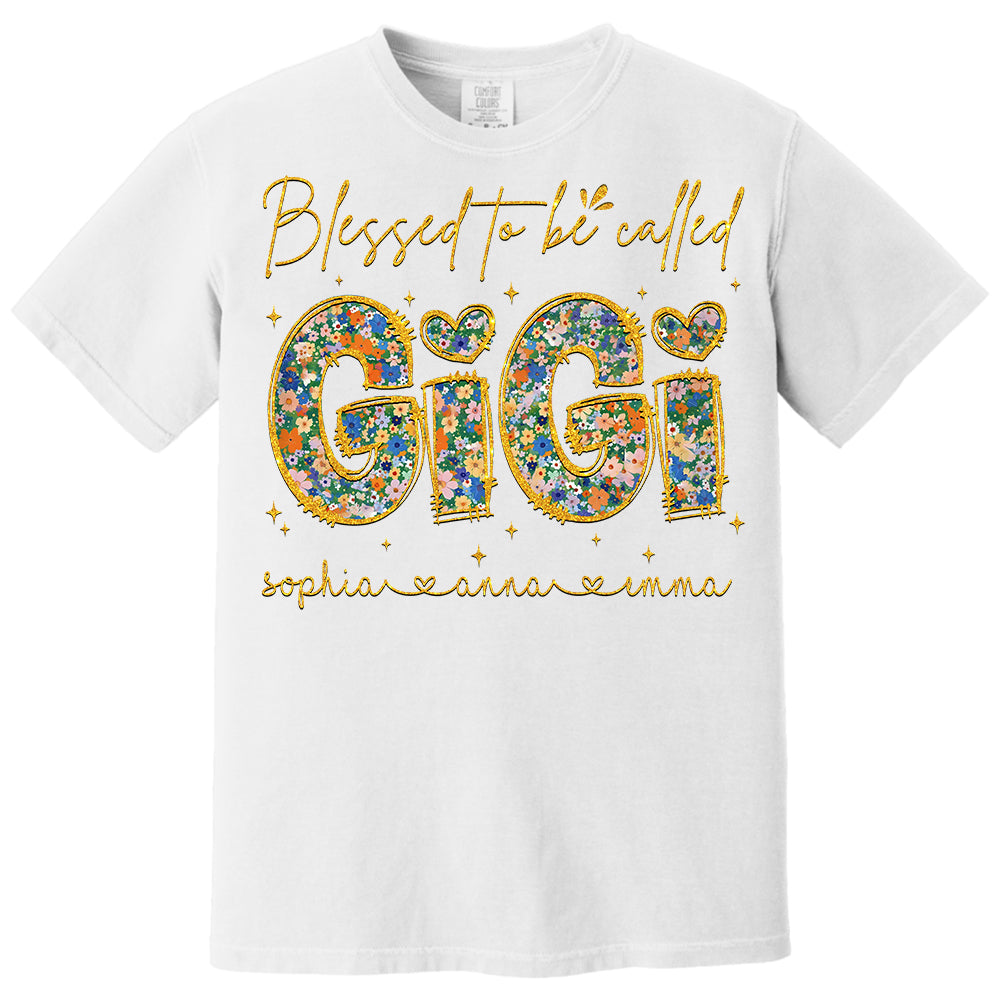 Blessed To Be Called Gigi - Custom Nickname & Kid Floral Shirt For Mother's Day NA04 Tm01